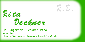 rita deckner business card